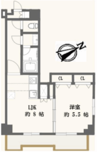 ライオンズマンション上馬405号室_間取り